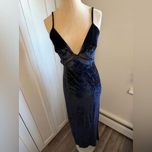 Free People Velvet maxi cutout dress